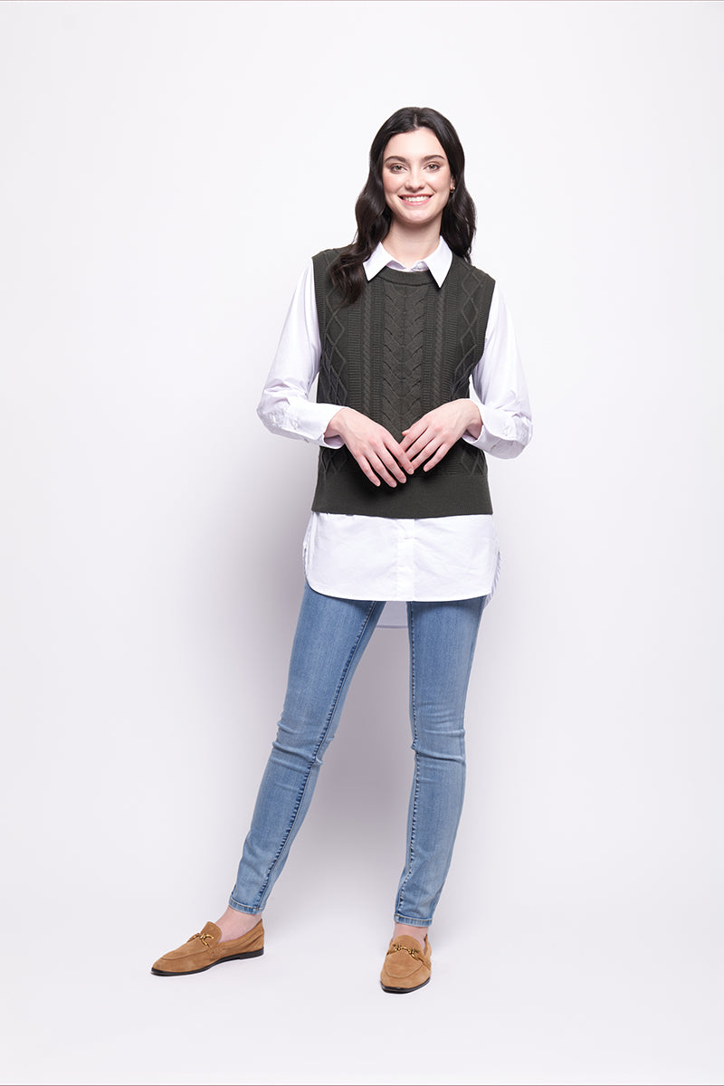 Foil Plot Twist vest (Hunter & Plum)