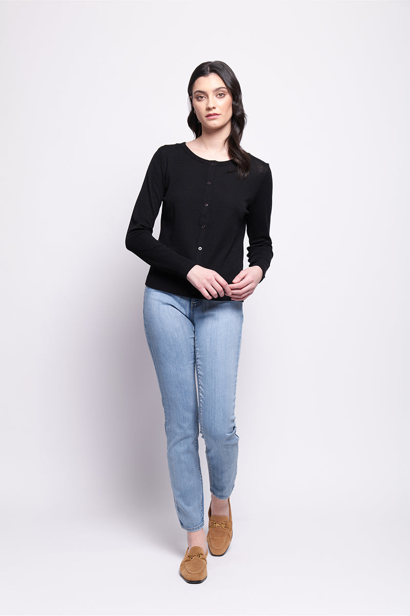 Foil Time Wool Tell Cardigan (Navy, Moss, Black or Still water)