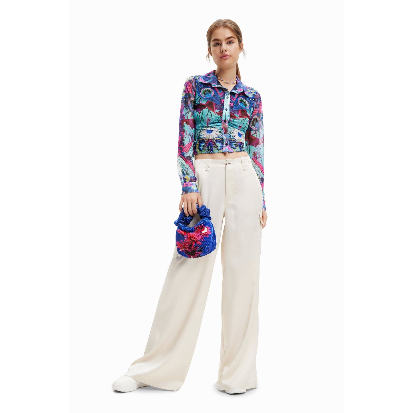 Desigual Trousers 23SWPW13 White