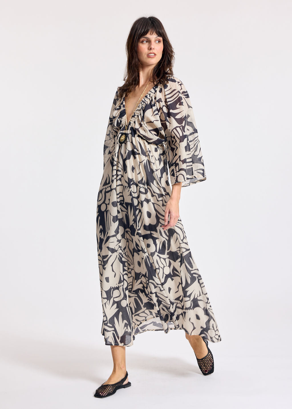 Lauren Vidal Licia Noir/Ecru Dress