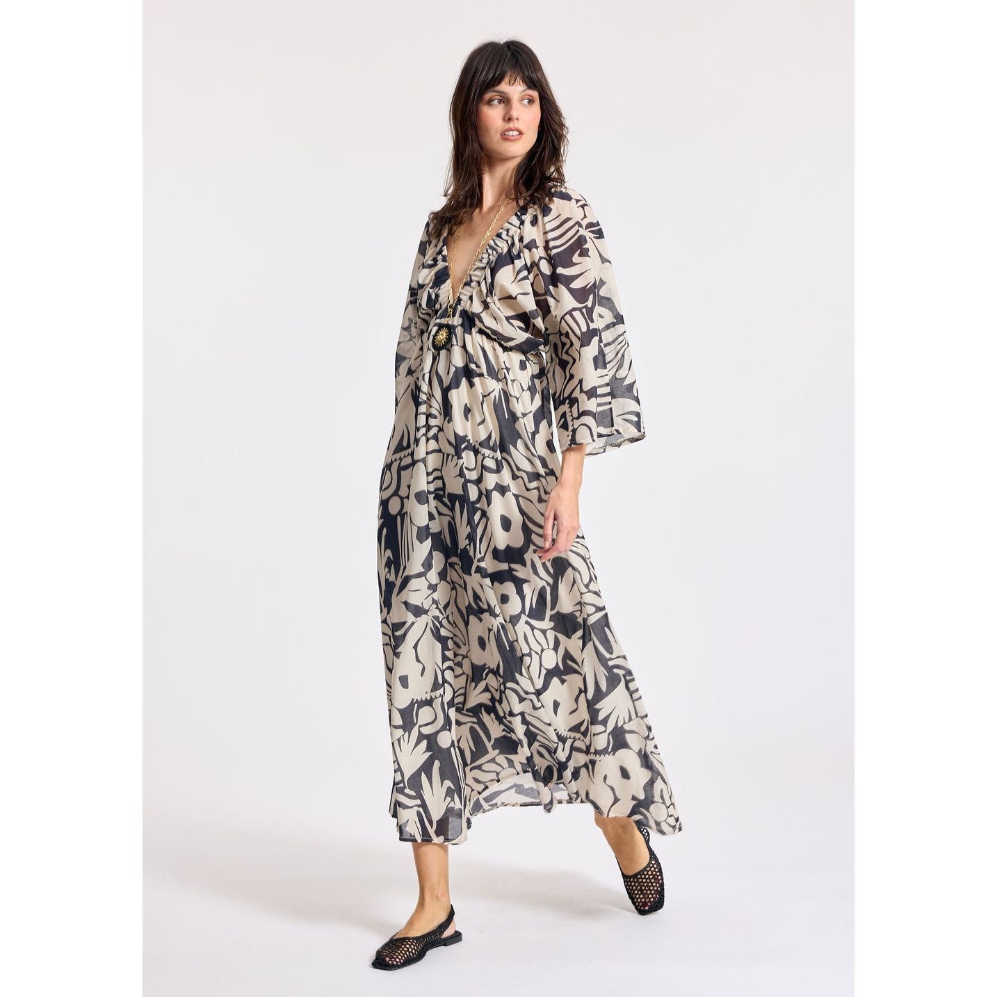 Lauren Vidal Licia Noir/Ecru Dress