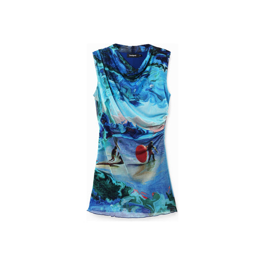 Desigual Turquoise Dress 24SWVK68 5013