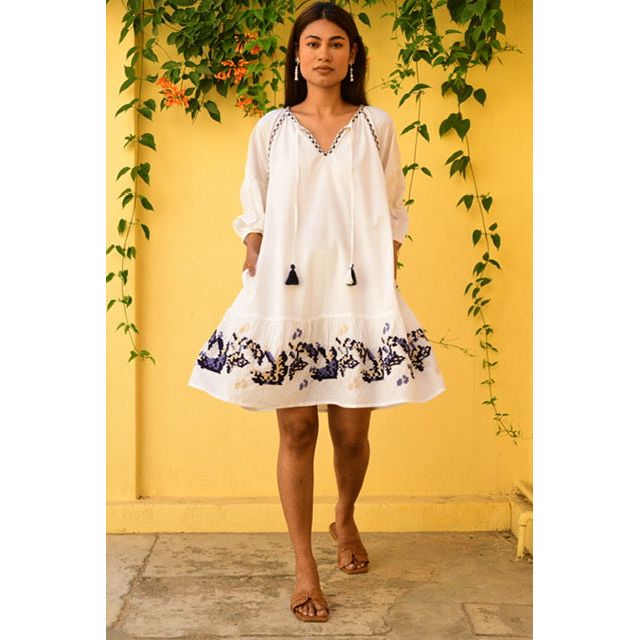 Azure & Indigo white Paradise Shift