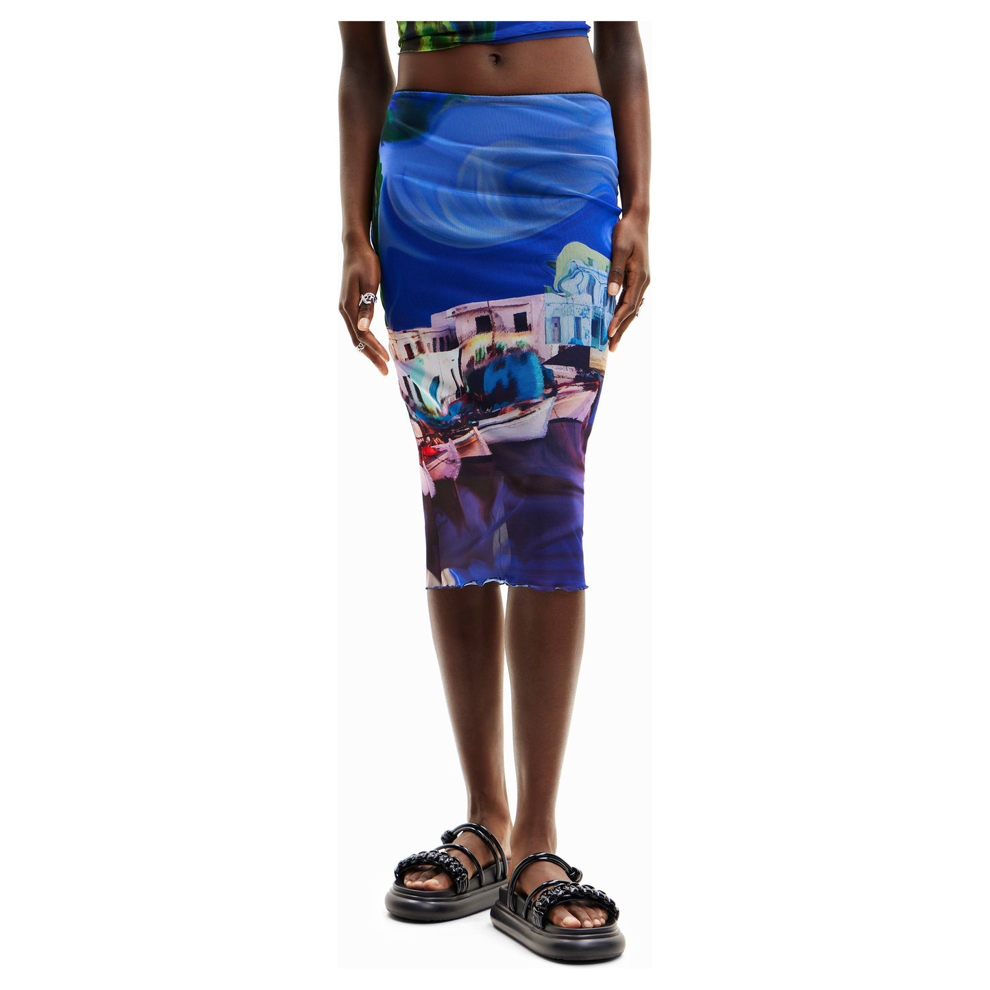Desigual Medieval Blue Skirt 24SWFK05 5074