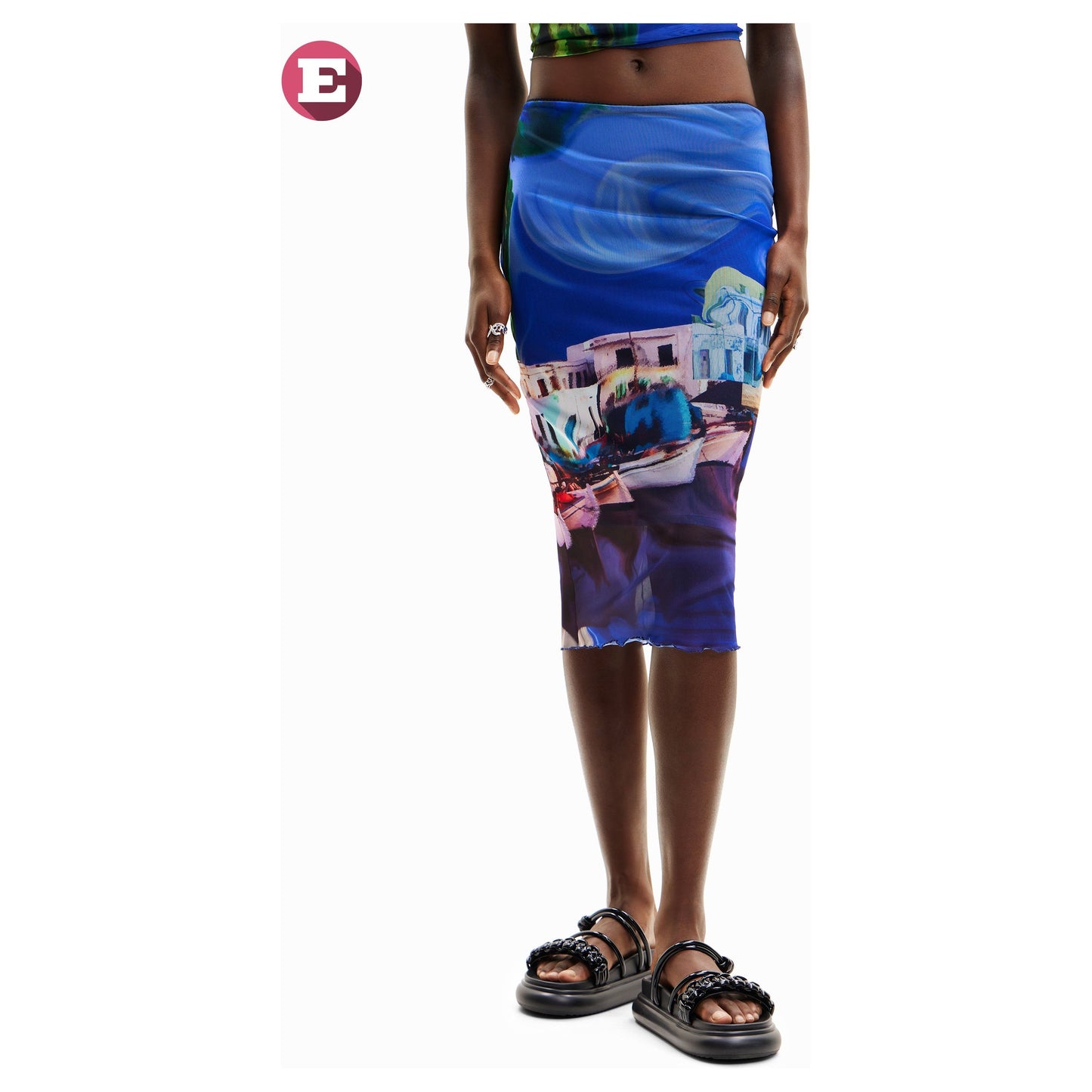 Desigual Medieval Blue Skirt 24SWFK05 5074