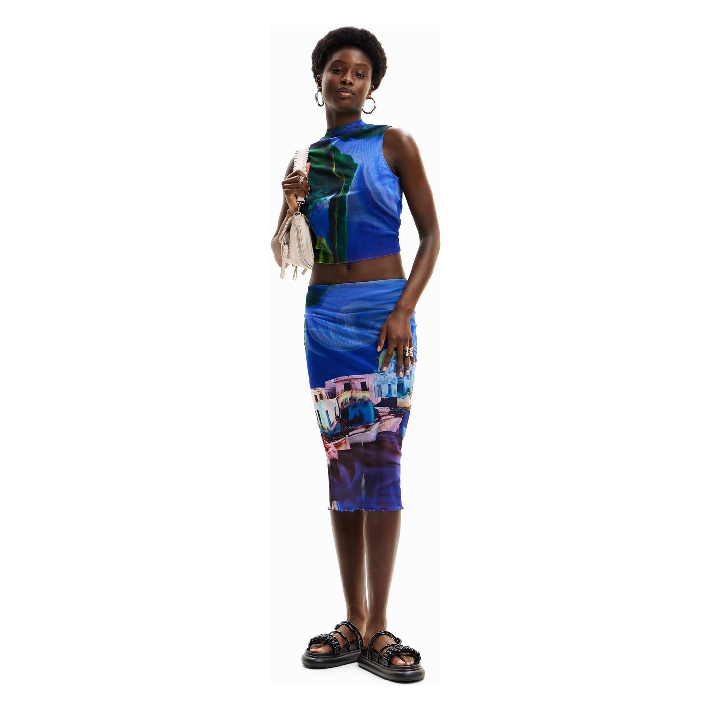 Desigual Medieval Blue Skirt 24SWFK05 5074