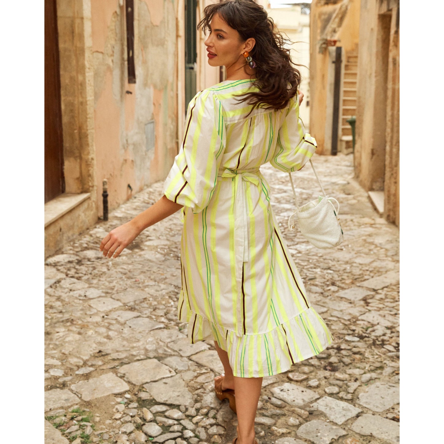 POM striped lemon Dress SP7814