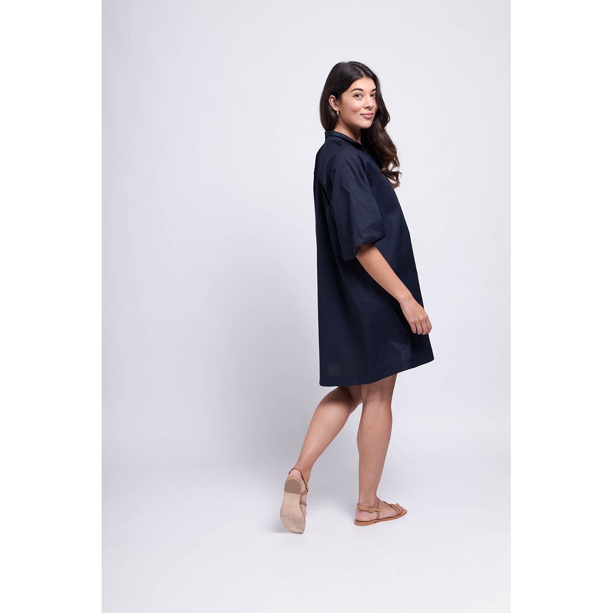 Foil Perfect Cover Dress Navy