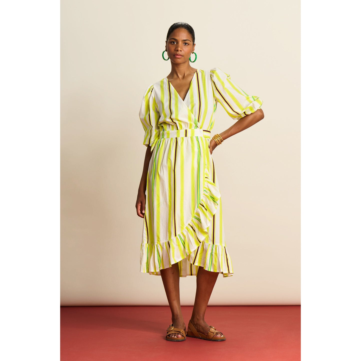 POM striped lemon Dress SP7814