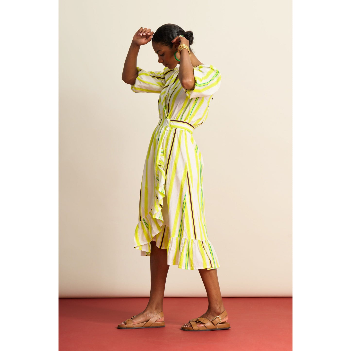 POM striped lemon Dress SP7814