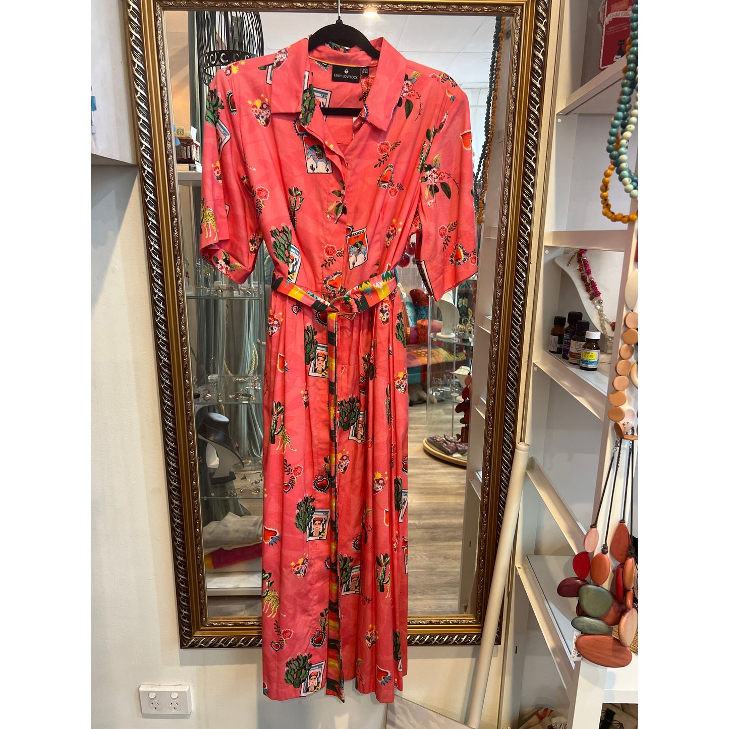 Emily Lovelock Coral Shirt Dress