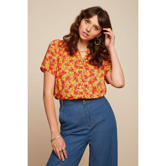 King Louie Maisie blouse Fiesta Red