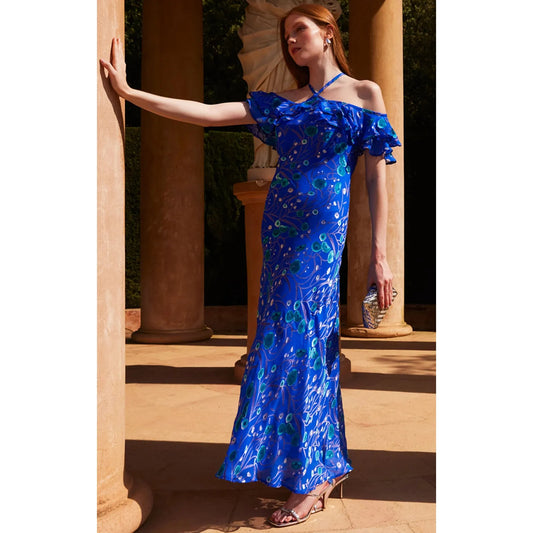 Sacha Drake Bluebird Bias Dress Periwinkle Poppy
