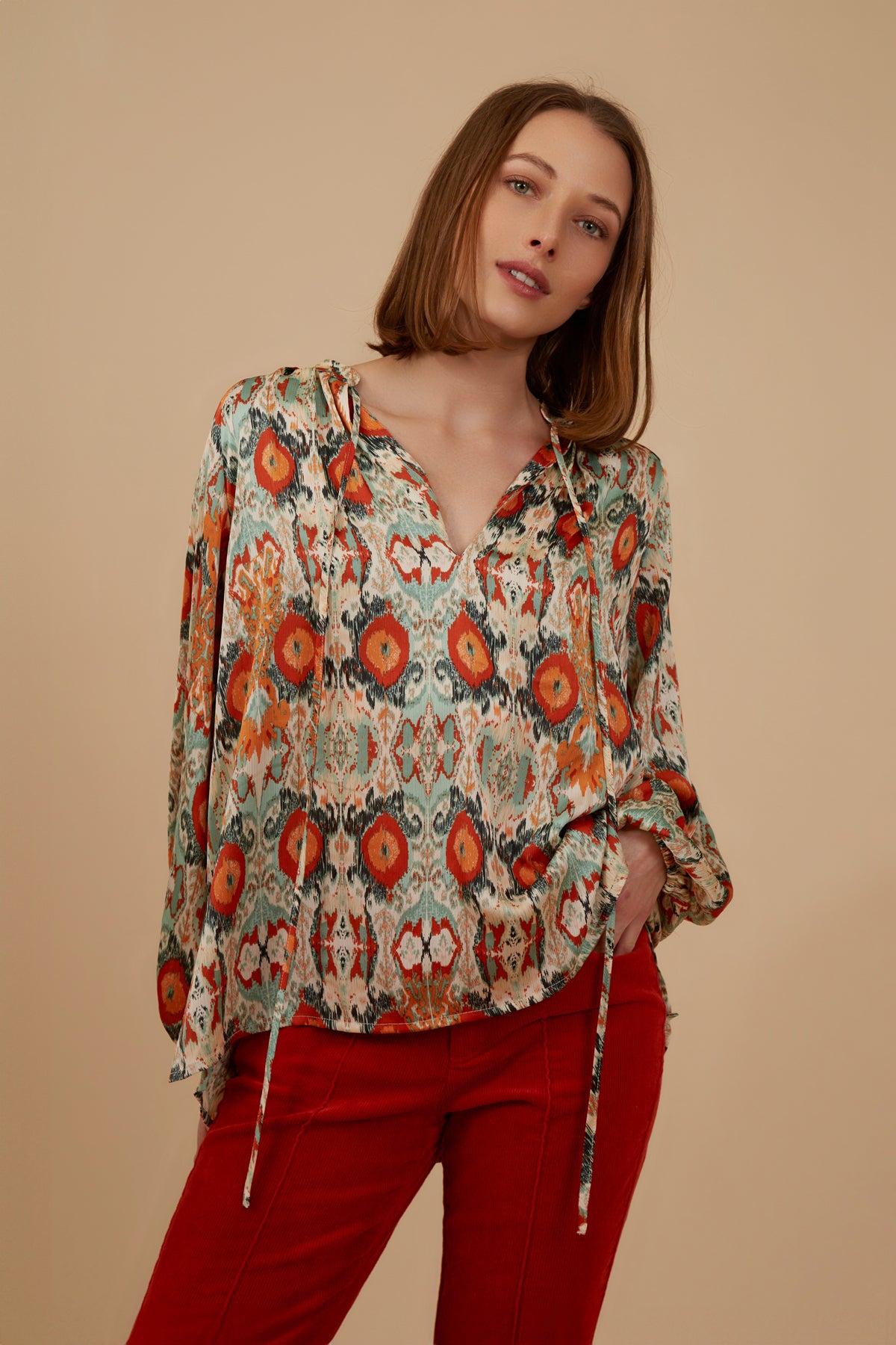 Traffic People Rust Blouse SBS12766