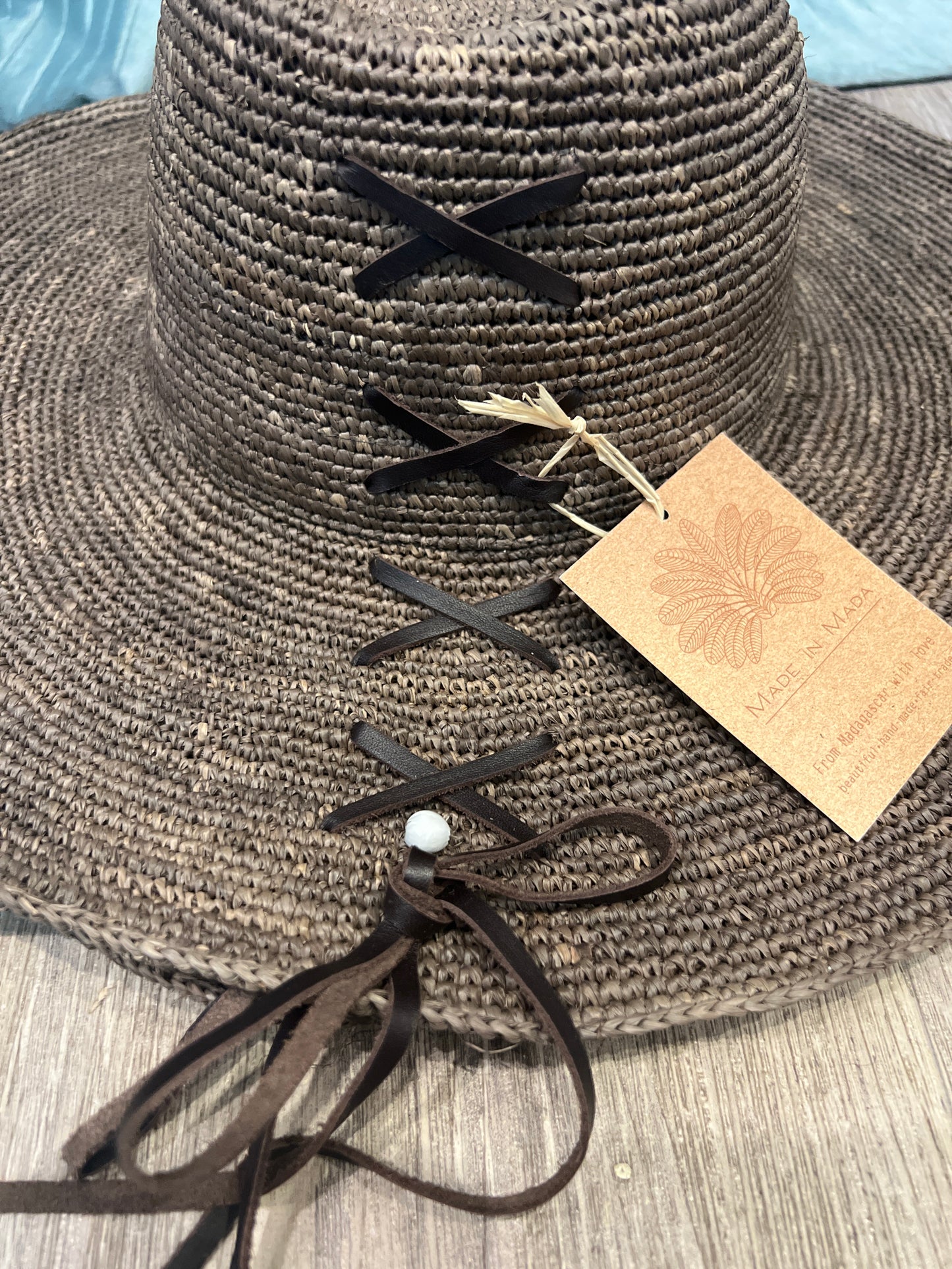 Made in Mada Aziz Lace Hat Taupe
