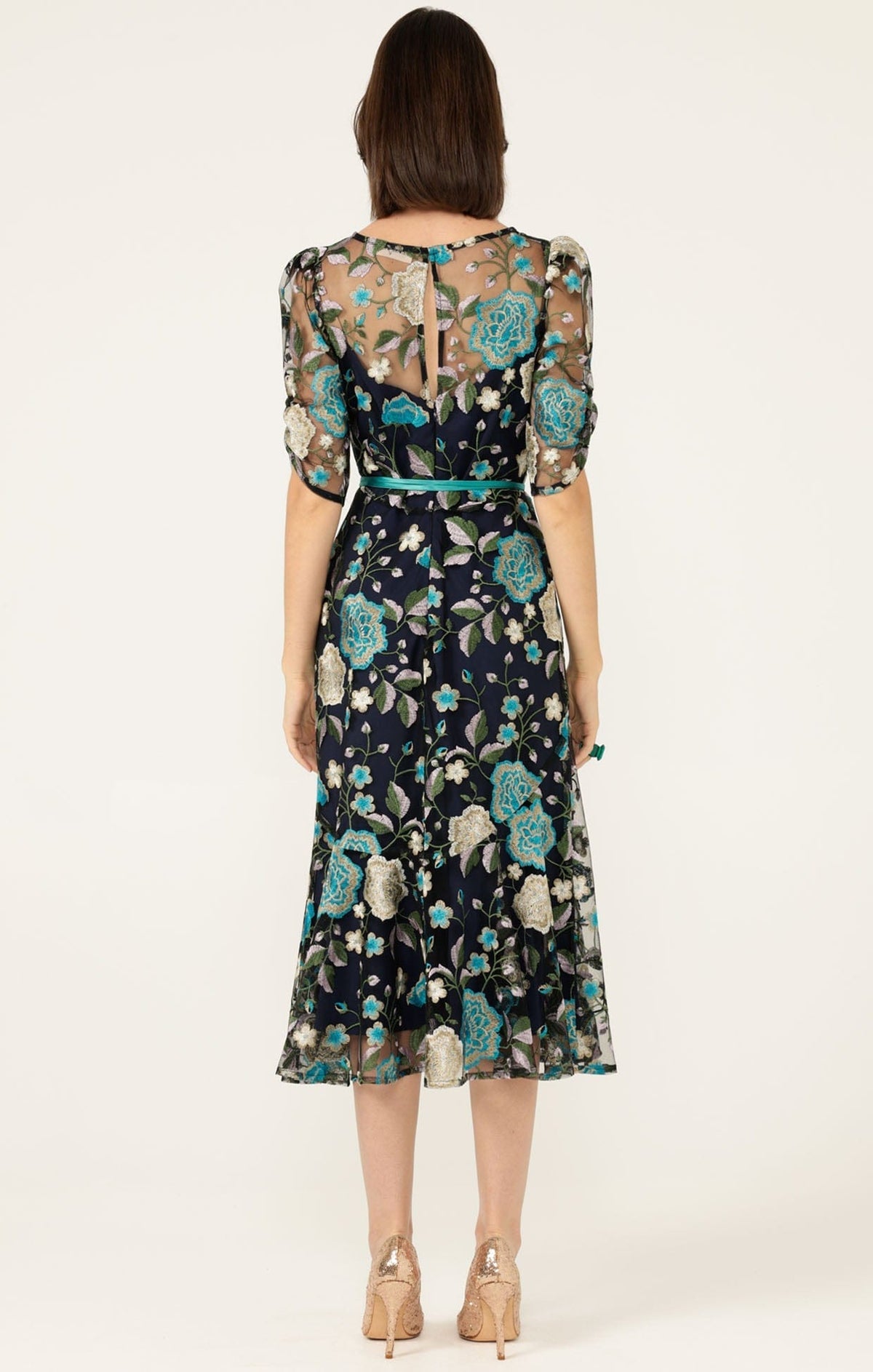 Sacha Drake Cardelina Dress in Navy/Aqua