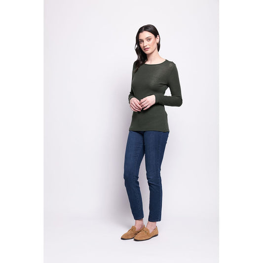 Foil Fine Merino Crew neck top Black