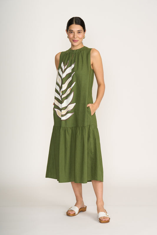 Foil Palm Life To The Max Dress