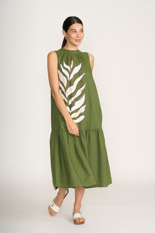 Foil Palm Life To The Max Dress