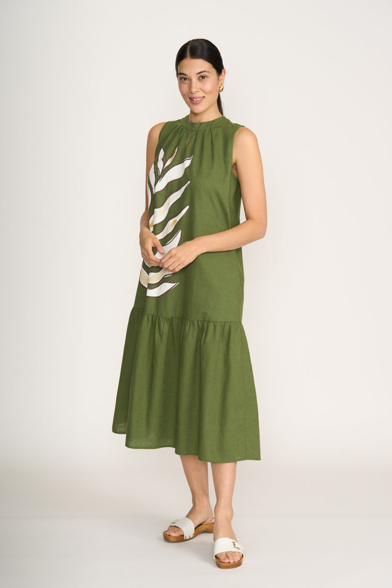 Foil Palm Life To The Max Dress