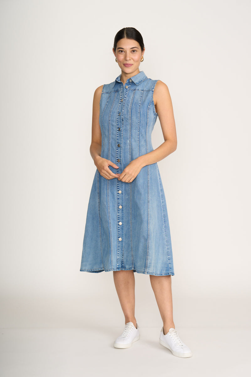 Foil Blue Wash Jean-eartion Dress
