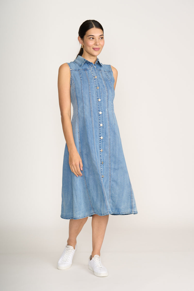 Foil Blue Wash Jean-eartion Dress
