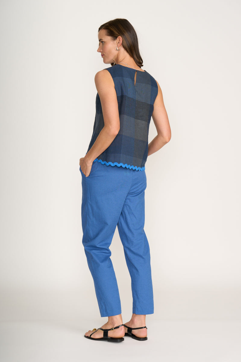 Foil Blue Check Moral Fibre Tank