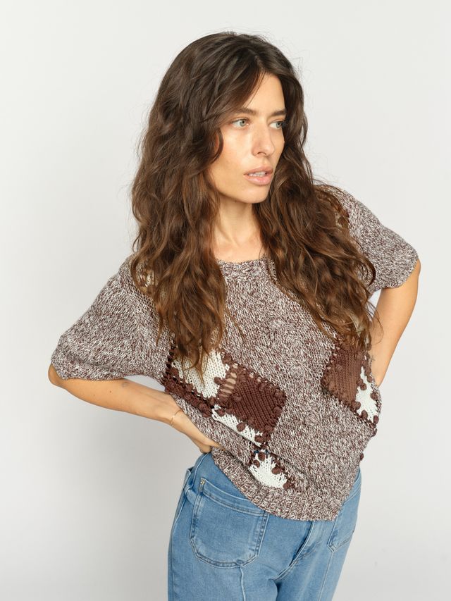 Mos Mosh Elio Cardigan in Coffee Quartz