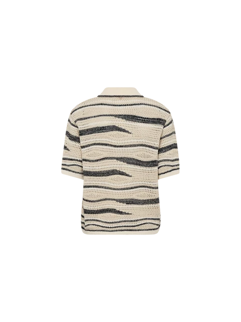 Mos Mosh Une Wave Ss Knit Cardigan Ecru