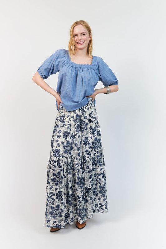 Lolly's Laundry Sunset Maxi Skirt Blue