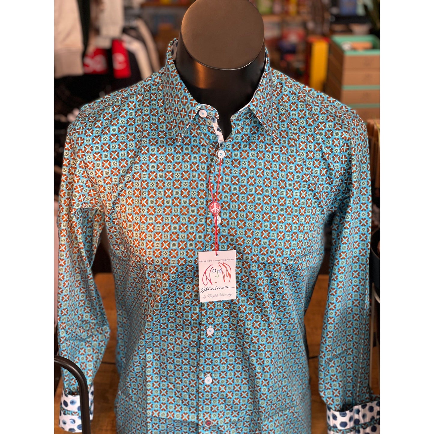 John Lennon Harrogate turquoise shirt