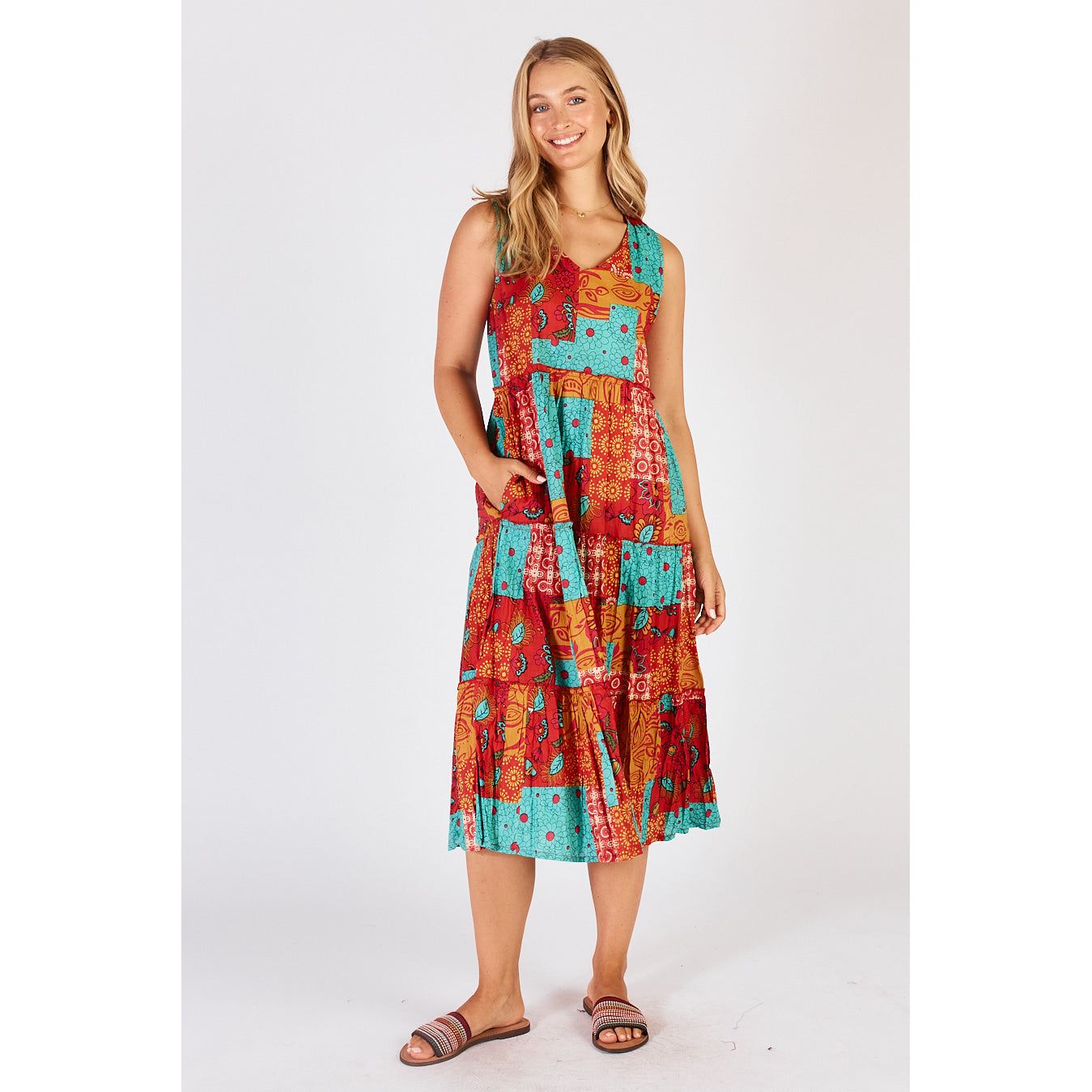 Lula Life Hattie Tiered Midi Flame