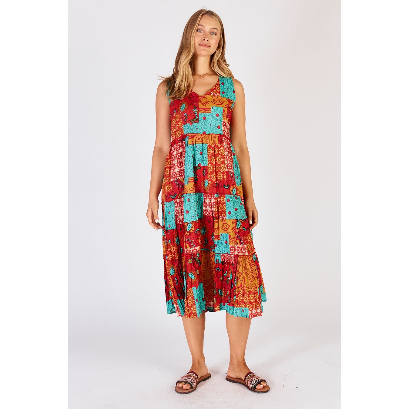 Lula Life Hattie Tiered Midi Flame