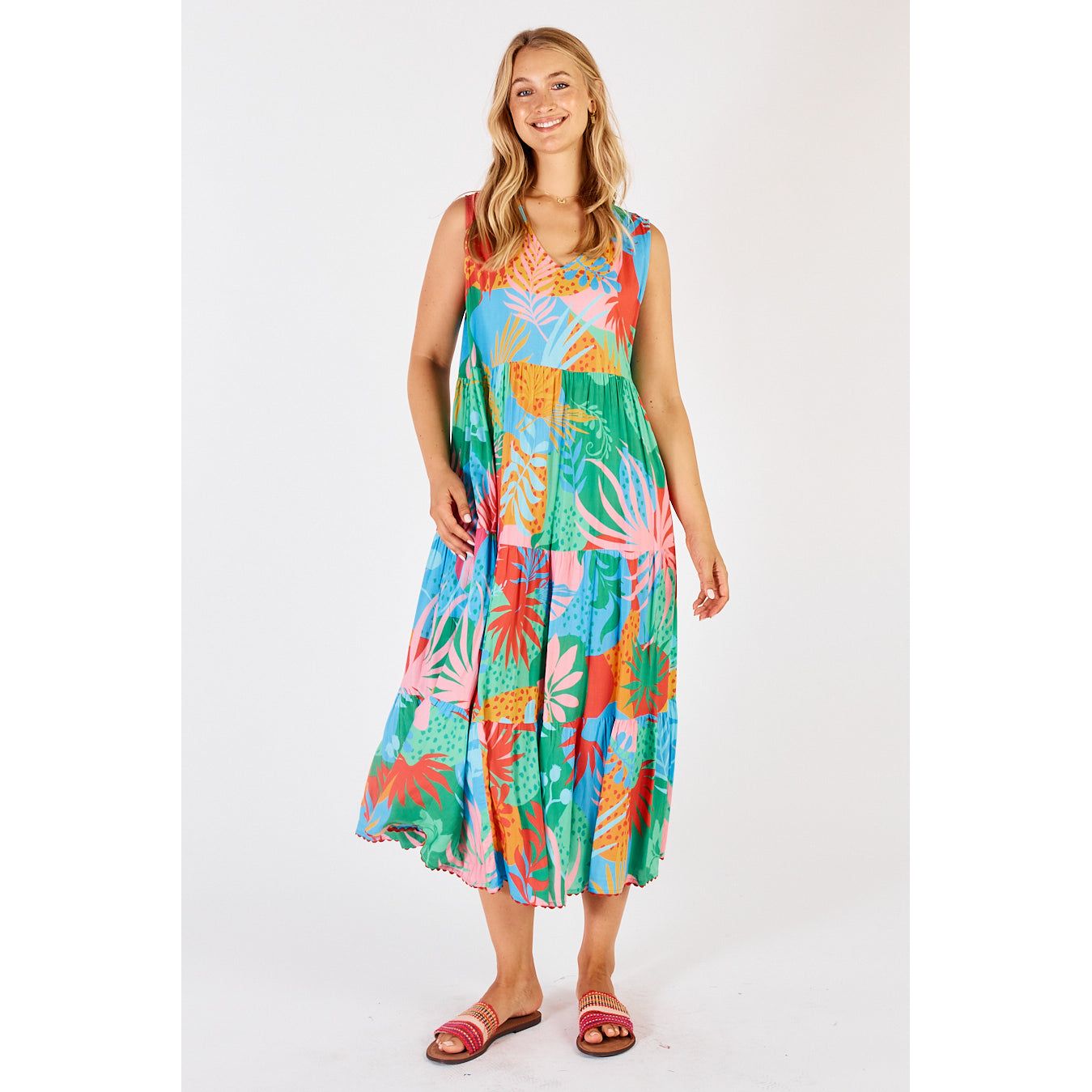 Lula Life Marsie Slvless Midi Print