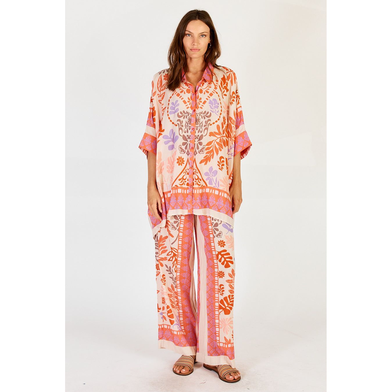Lula Soul Carara kaftan Shirt Blue or Stone