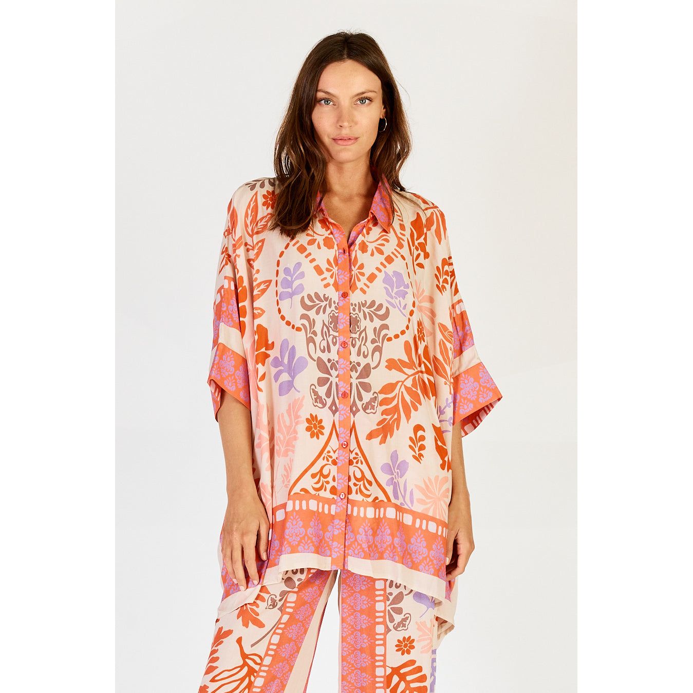Lula Soul Carara kaftan Shirt Blue or Stone