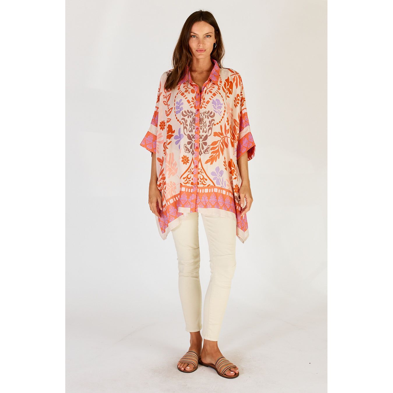 Lula Soul Carara kaftan Shirt Blue or Stone