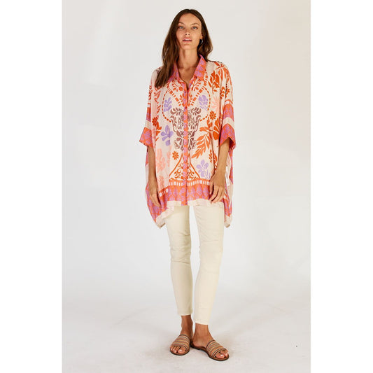 Lula Soul Carara kaftan Shirt Blue or Stone