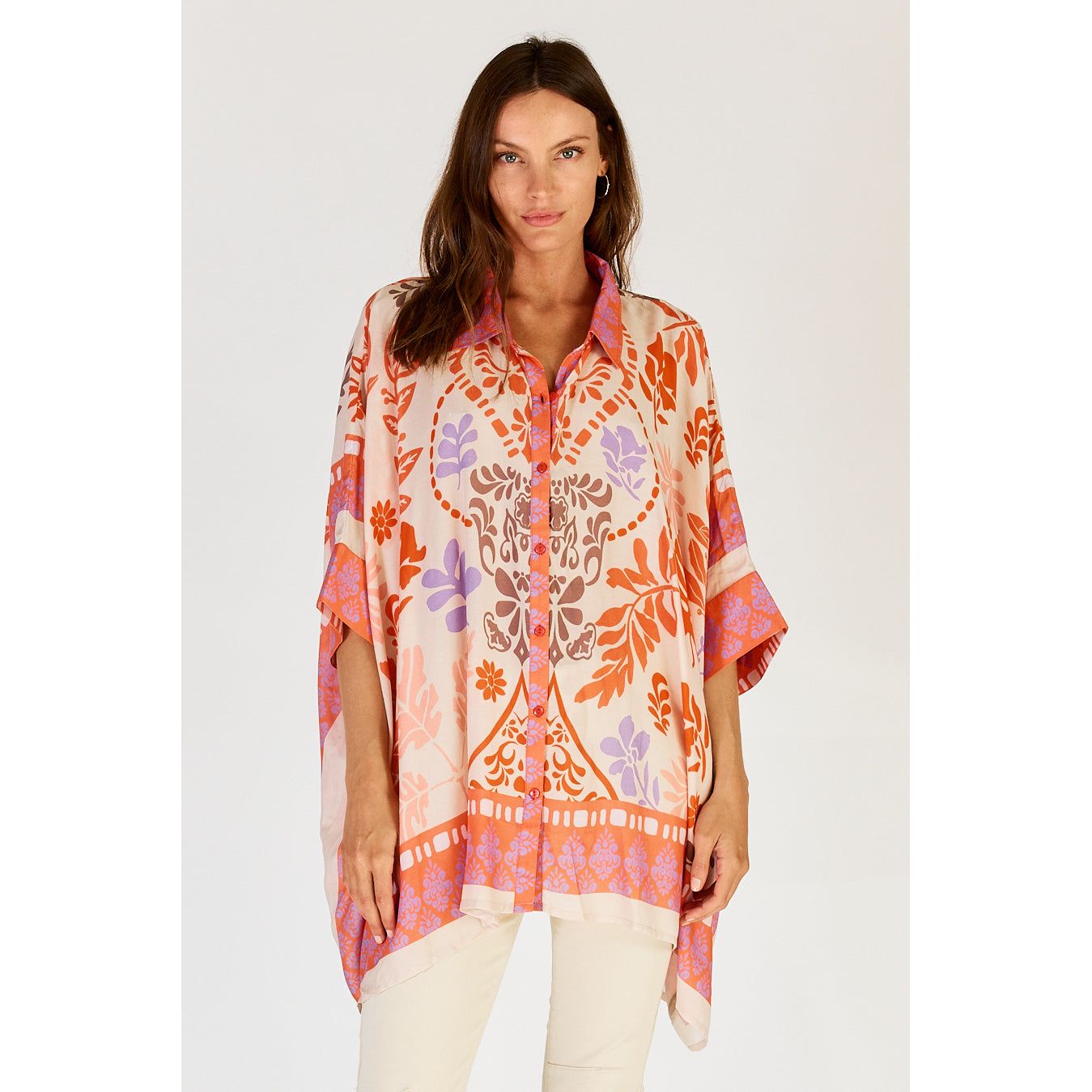 Lula Soul Carara kaftan Shirt Blue or Stone
