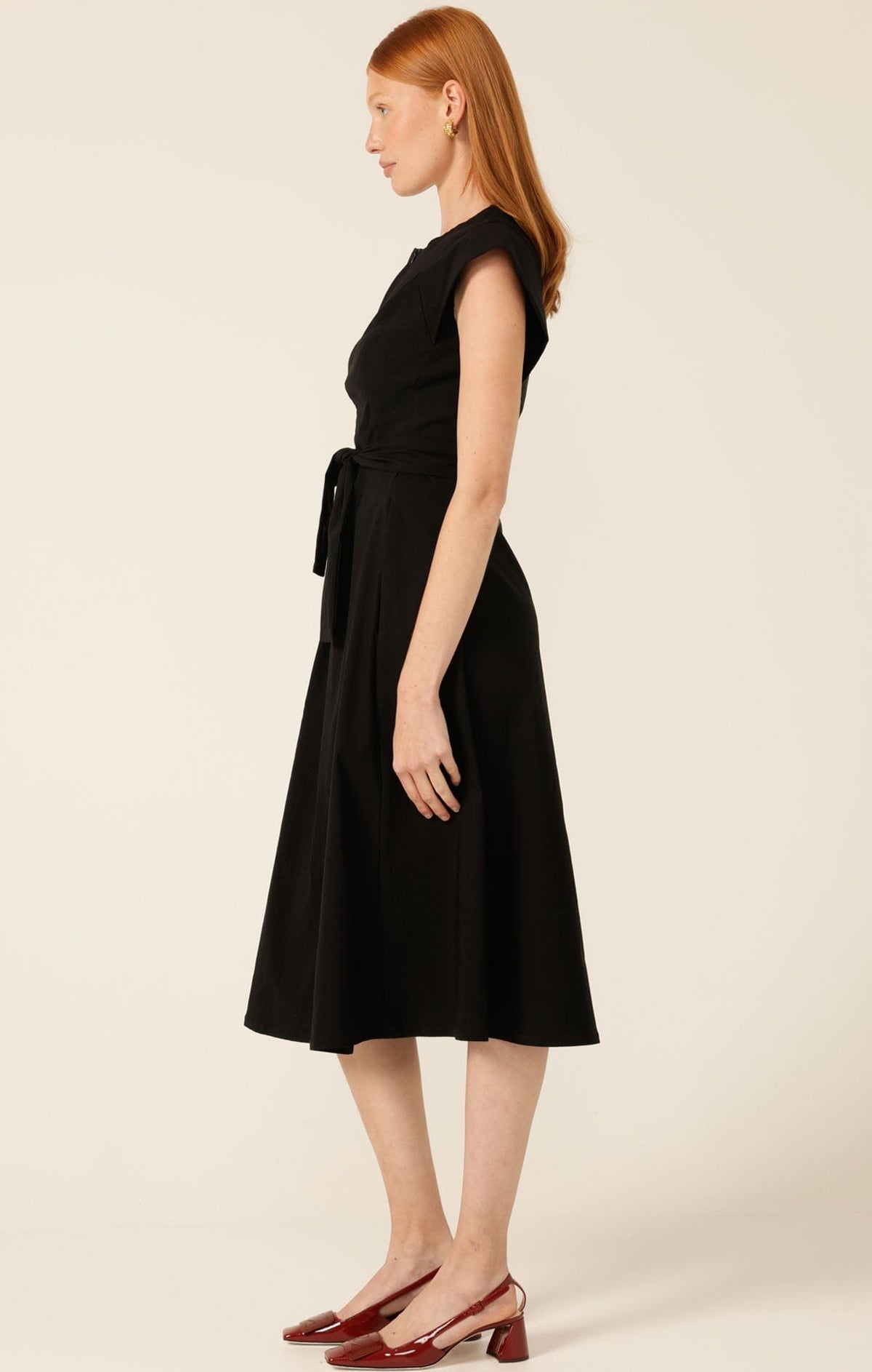 Sacha Drake ZIP FRONT FIT AND FLARE DRESS IN BLACK D10-SOC