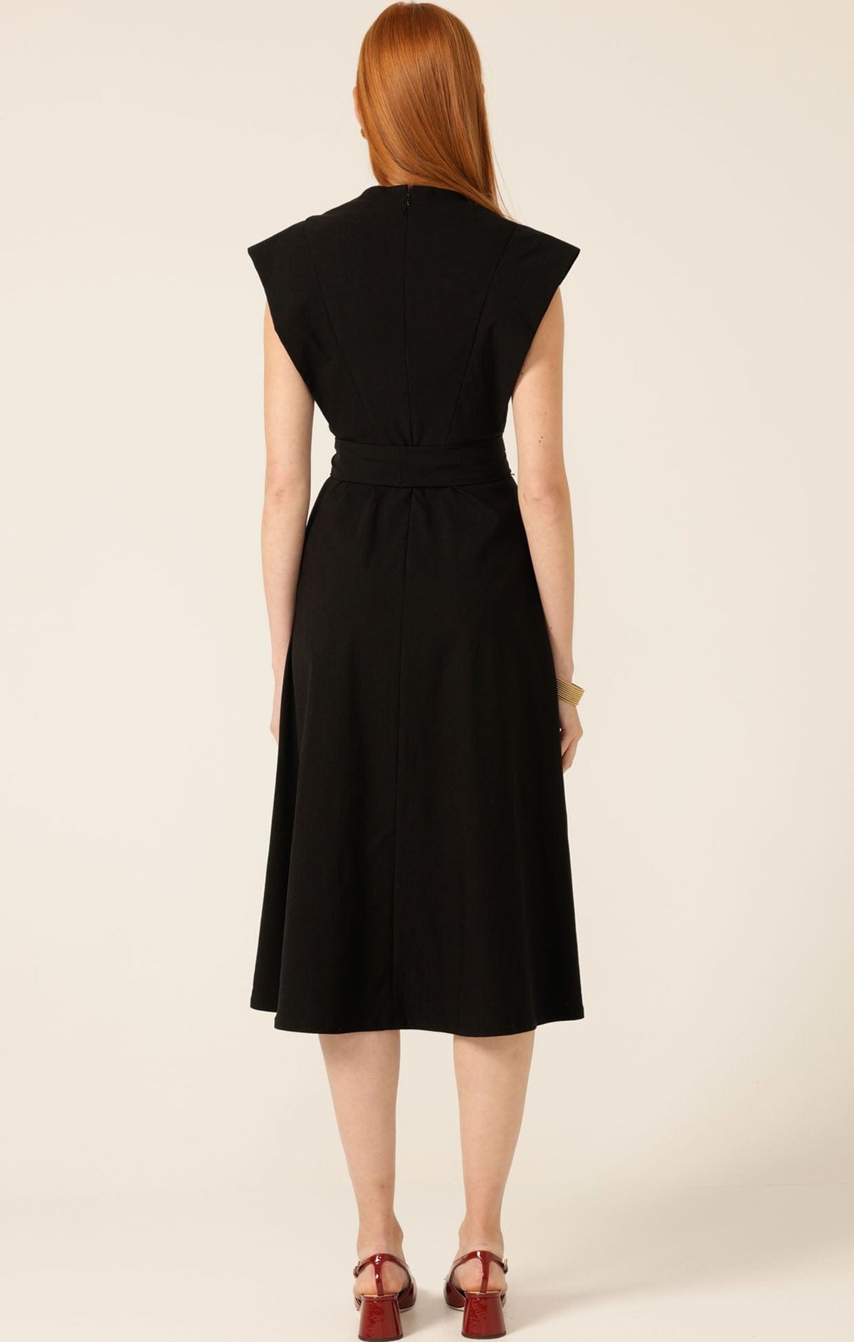 Sacha Drake ZIP FRONT FIT AND FLARE DRESS IN BLACK D10-SOC