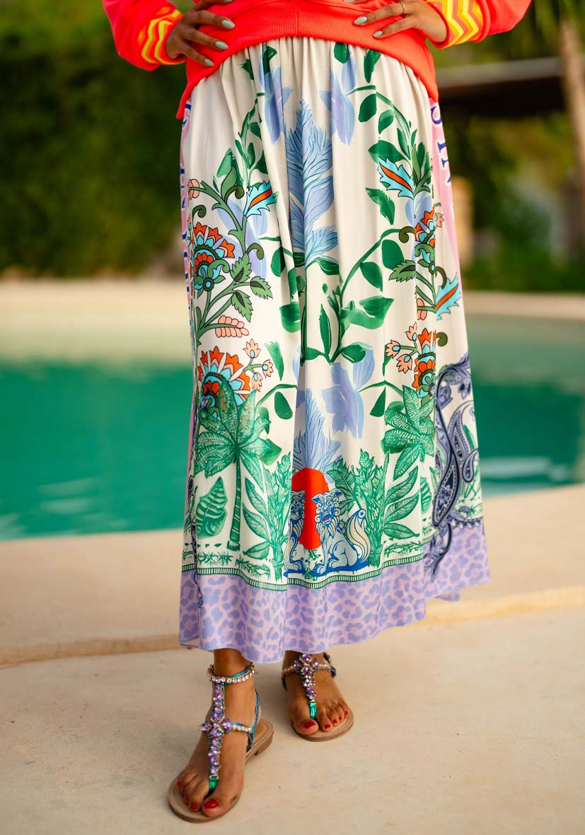 Miss Goodlife Skirt Green Garden
