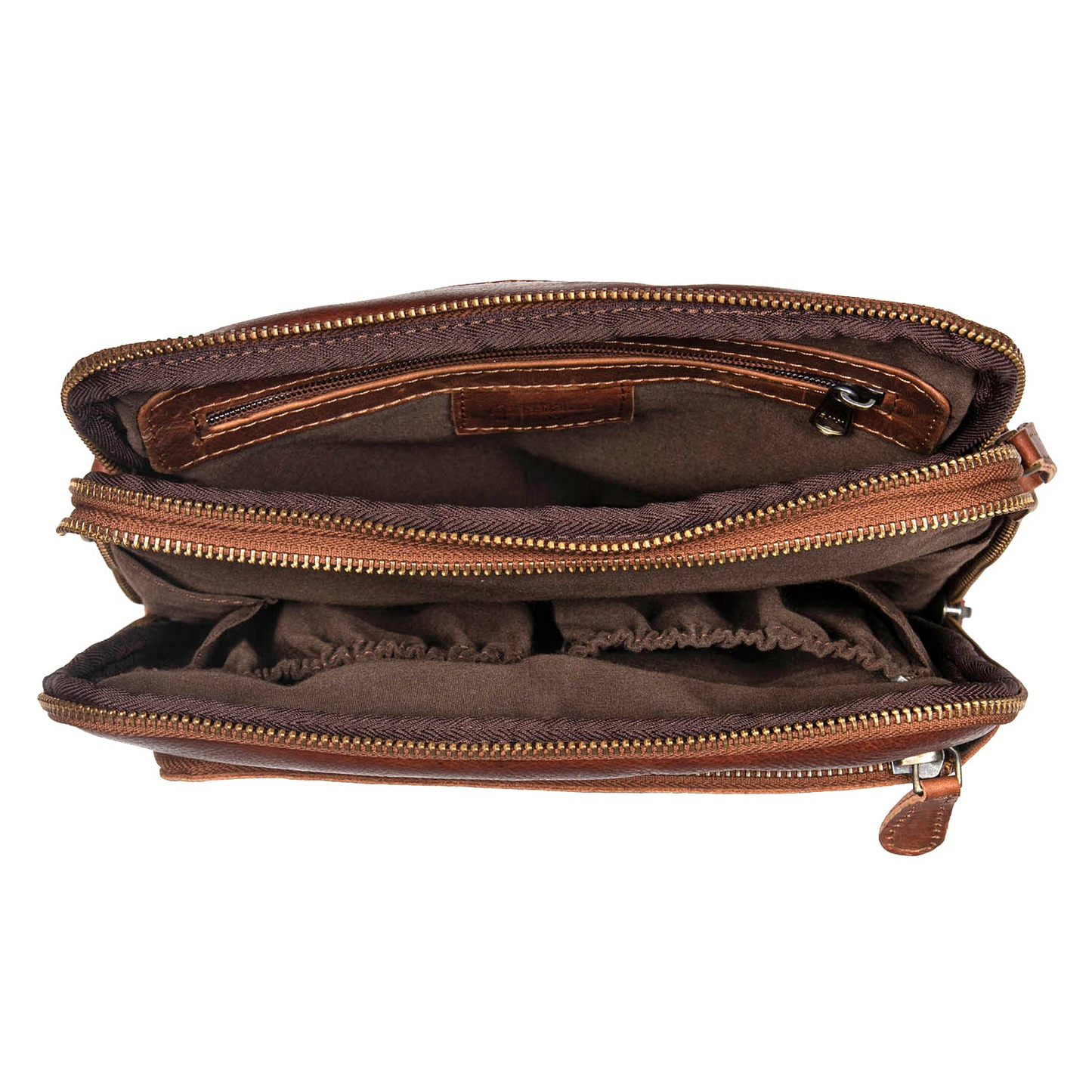JEFFY - genuine leather round zip crossbody handbag