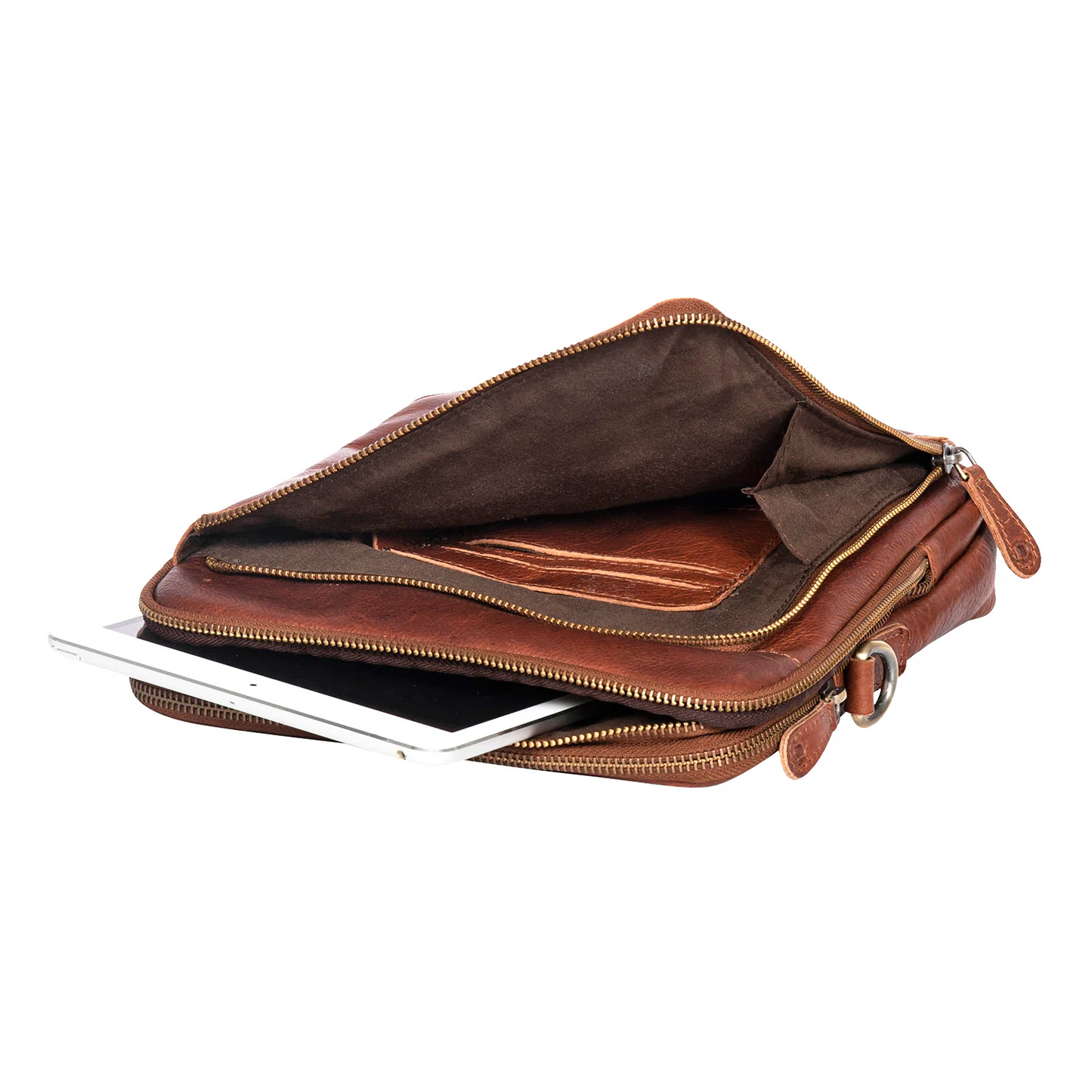 JEFFY - genuine leather round zip crossbody handbag