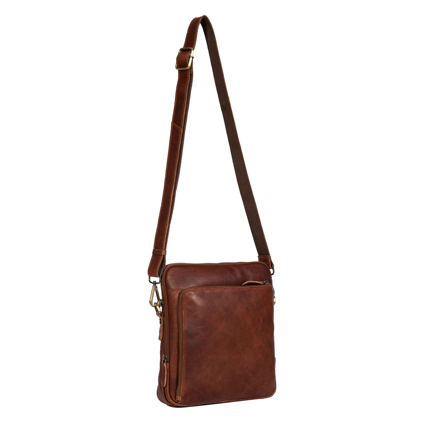 JEFFY - genuine leather round zip crossbody handbag
