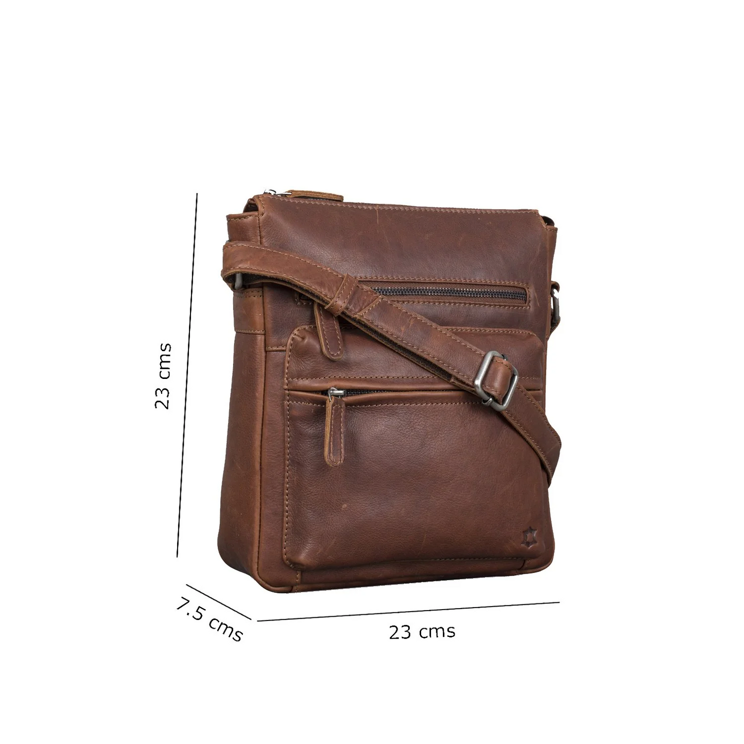 SLEEK - vintage leather medium crossbody handbag