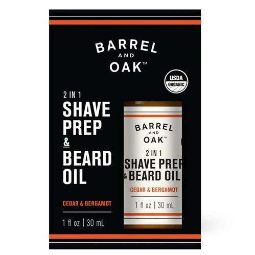 Shave prep and beard oil.