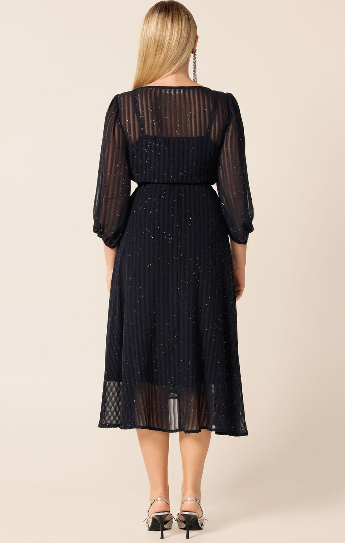 Sacha Drake Vivienne wrap dress navy sparkle 