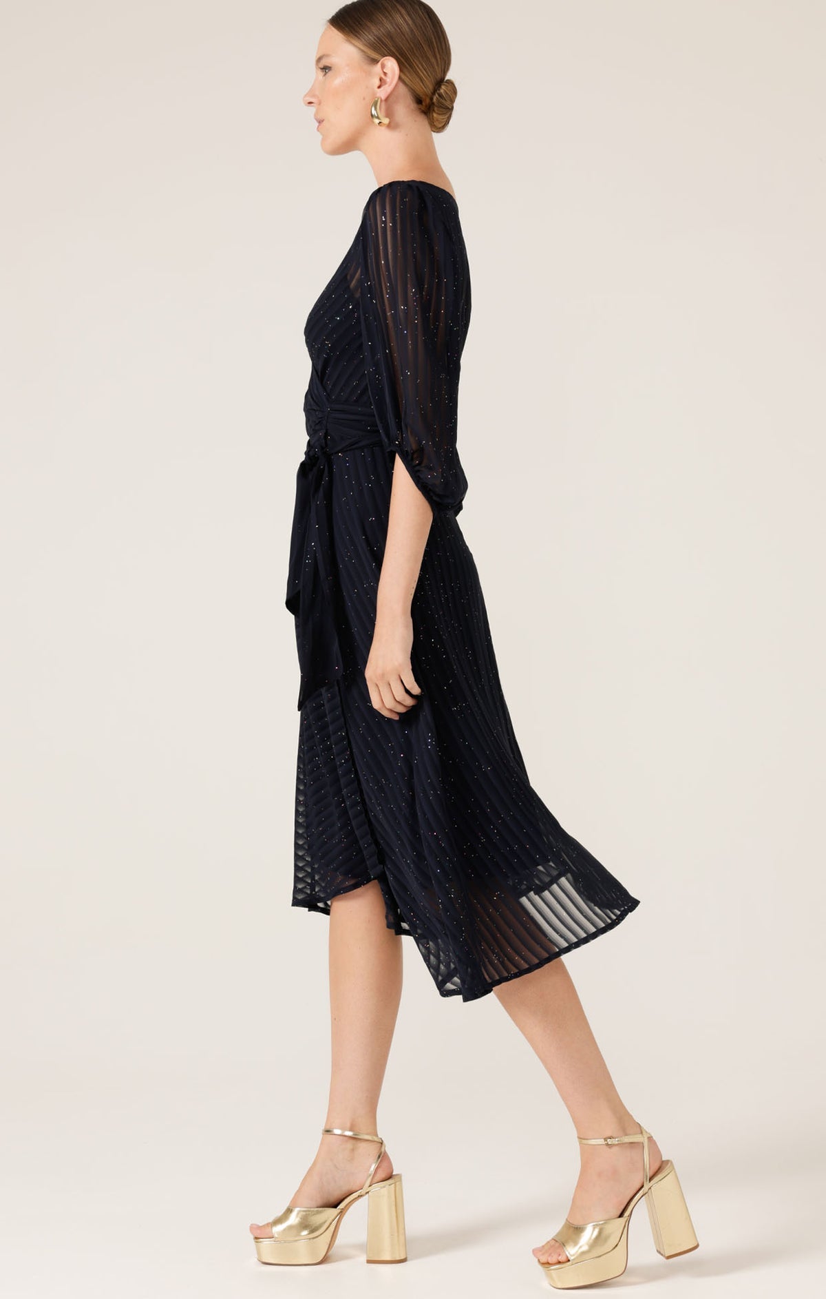 Sacha Drake Vivienne wrap dress navy sparkle 