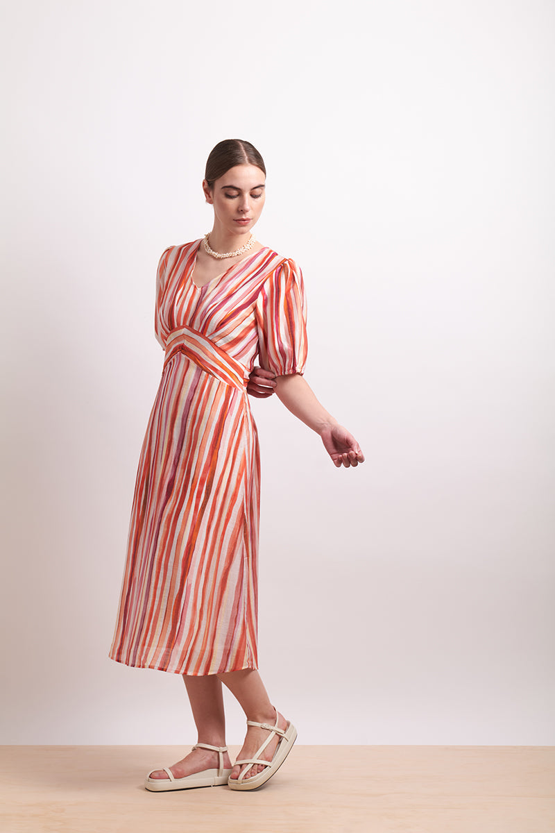 Neris Koi Stripe Draw The Line Dress